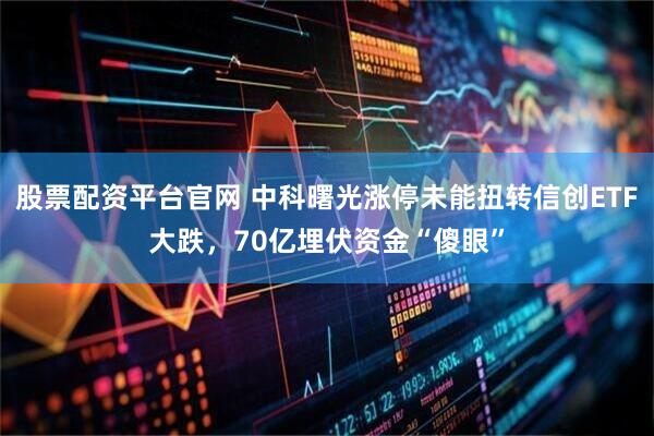 股票配资平台官网 中科曙光涨停未能扭转信创ETF大跌，70亿埋伏资金“傻眼”